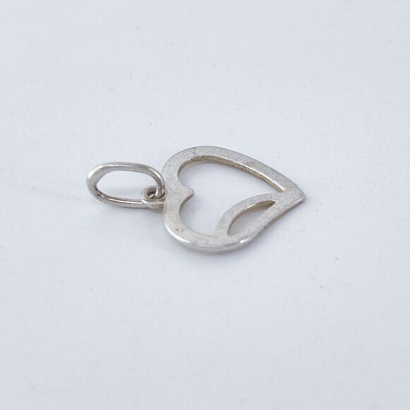 Vintage Sterling Silver 925 Openwork Heart Pendant - Picture 3 of 6